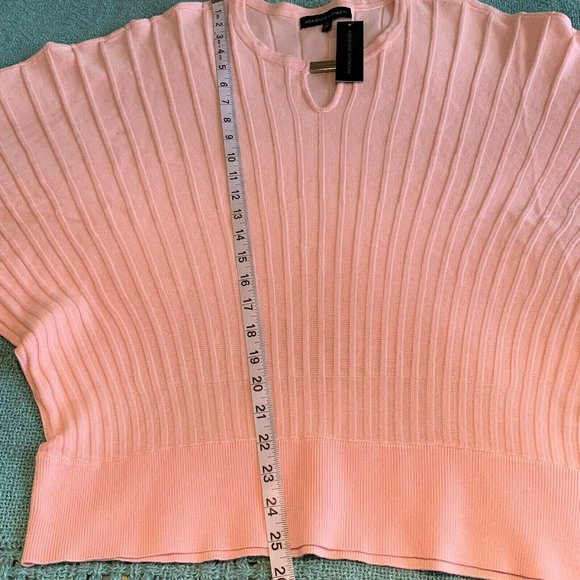 NWT Adrienne Vittadini pink striped texture rayon blend sweater size L - Picture 10 of 12